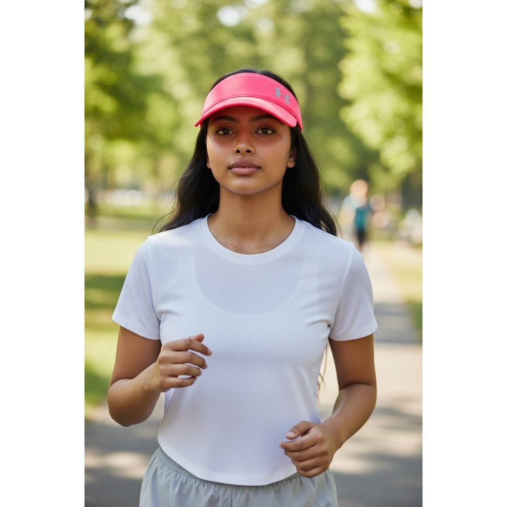 Under Armour Womens Neon Pink Running Golf Visor Adjustable Hat - Picture 4 of 6
